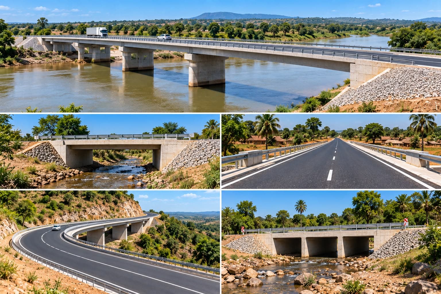 Civil engineering works: bridges and crossings